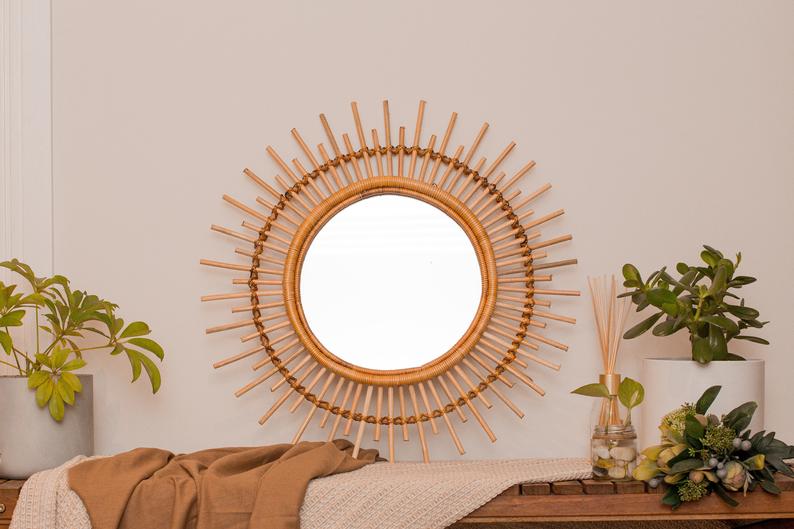 Gương Mây Tre Treo Tường Mặt Trời GMT04- Sản Phẩm Mây Tre Tự Nhiên, Trang Trí Nhà Cửa, Quán Cà Phê, Cửa Hàng Mới Lạ, Độc Đáo, Quà tặng Tân Gia