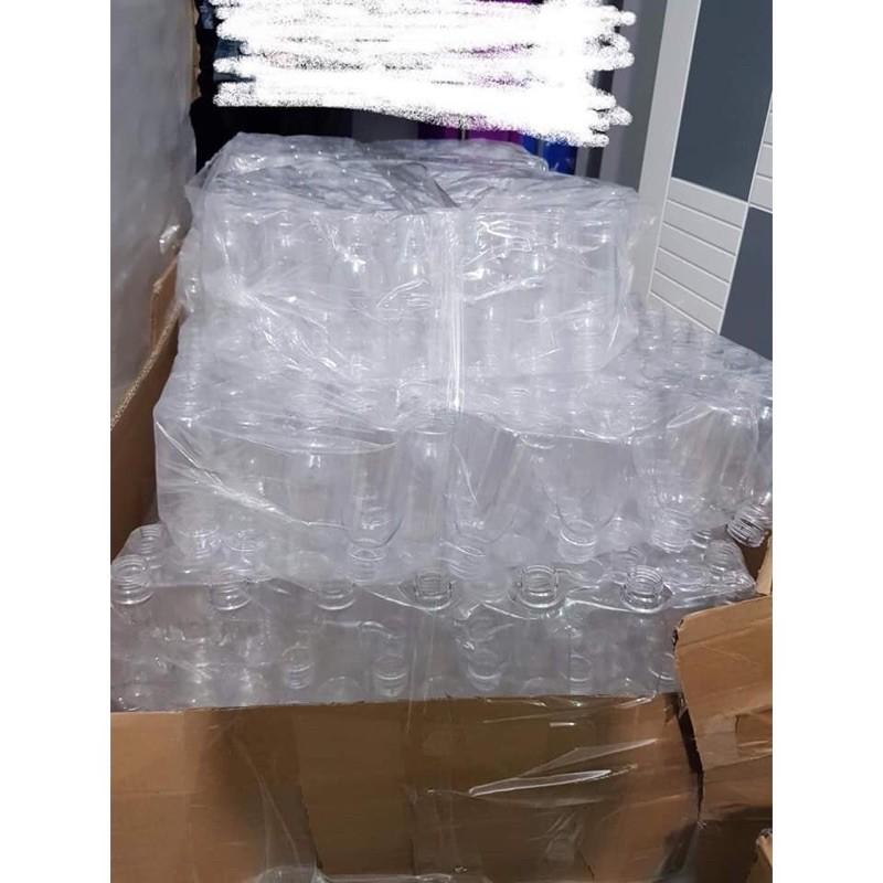 100 Chai nhựa đựng trà sữa vuông nắp đen 330ml hãng Việt Nhật