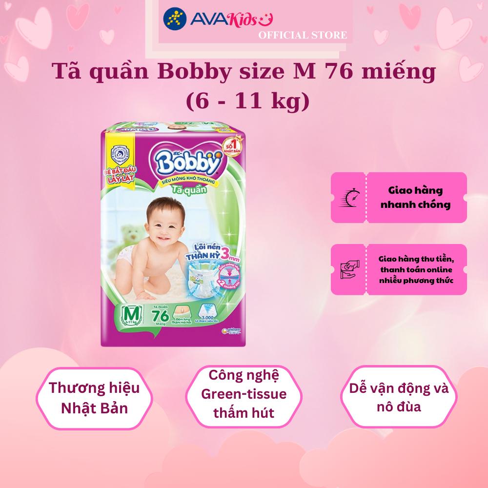 Tã quần Bobby size M 76 miếng (6 - 11 kg)
