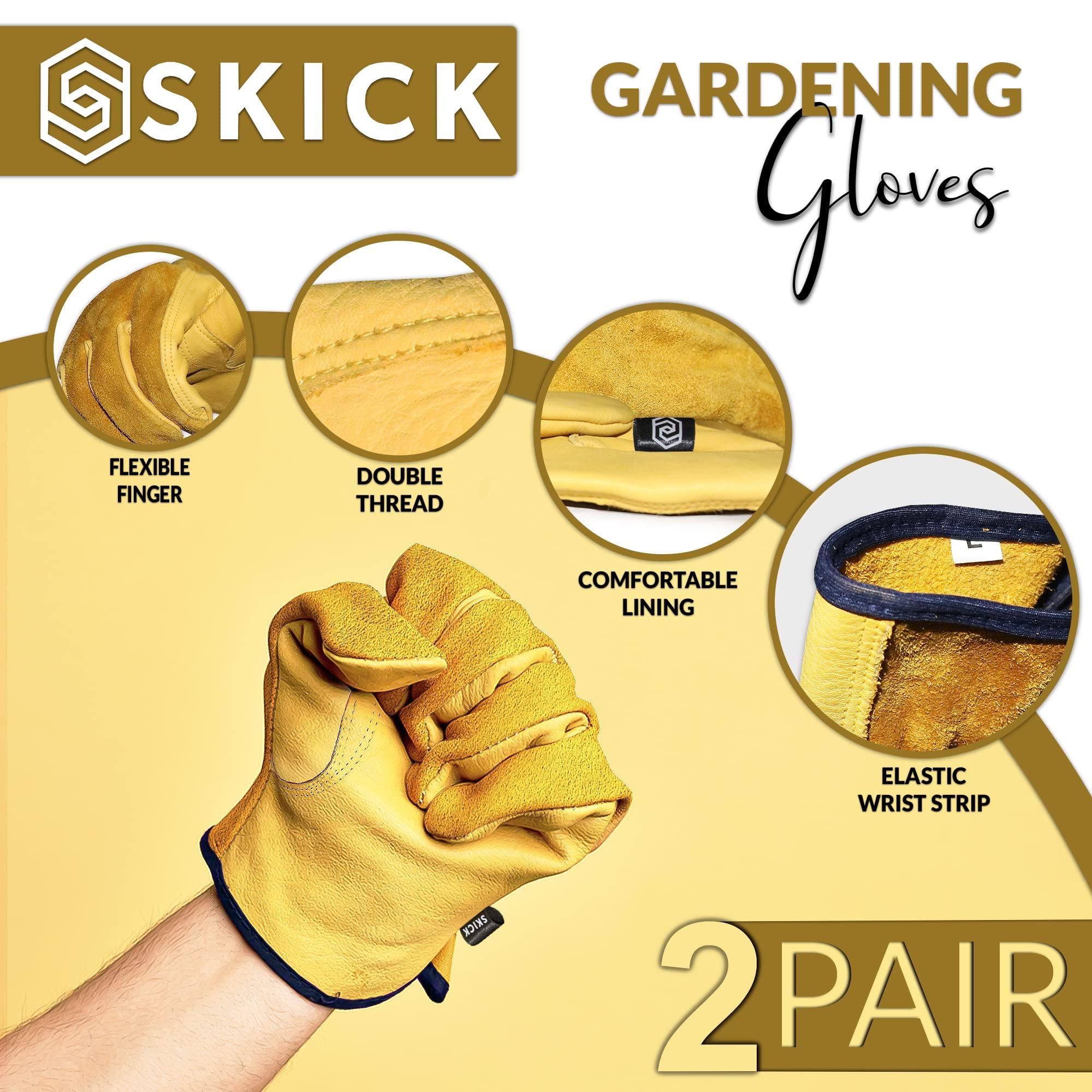 Găng Tay Làm Vườn Bằng Da Nam Nữ 2 Đôi