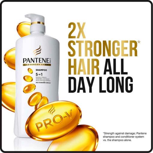 Bộ Dầu Gội Xả Pantene Pro-V Advanced Care 5 In 1 Cung Cấp Độ Ẩm Giúp Tóc Chắc Khỏe Hàng Mỹ