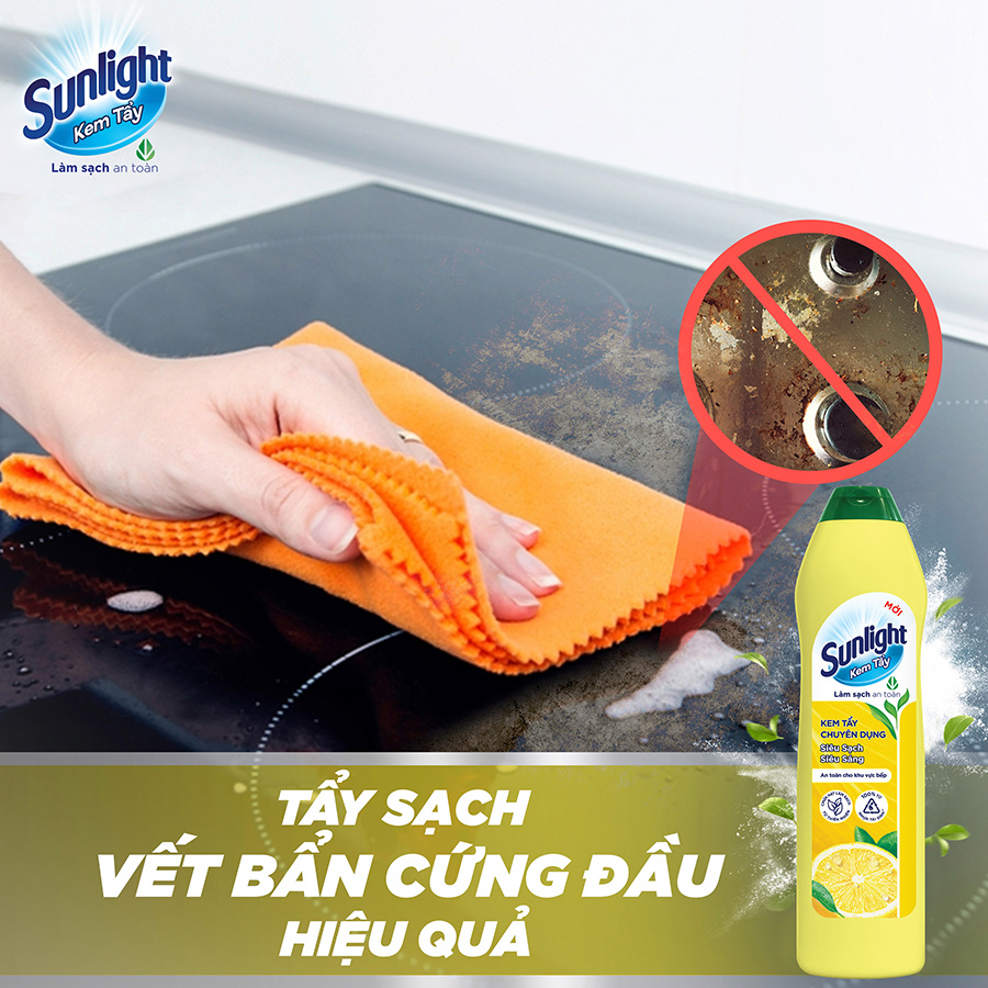 Combo 2 Kem tẩy chuyên dụng Sunlight | Phiên bản nâng cấp từ Cif | Siêu sạch Siêu sáng | Chai 690g