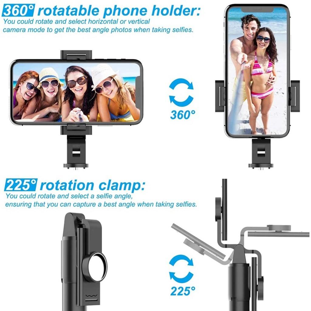 Gậy chụp ảnh selfie, tripod hỗ trợ livestream K10, kết nối bluetooth, xoay 360 độ dành cho Iphone, Samsung...