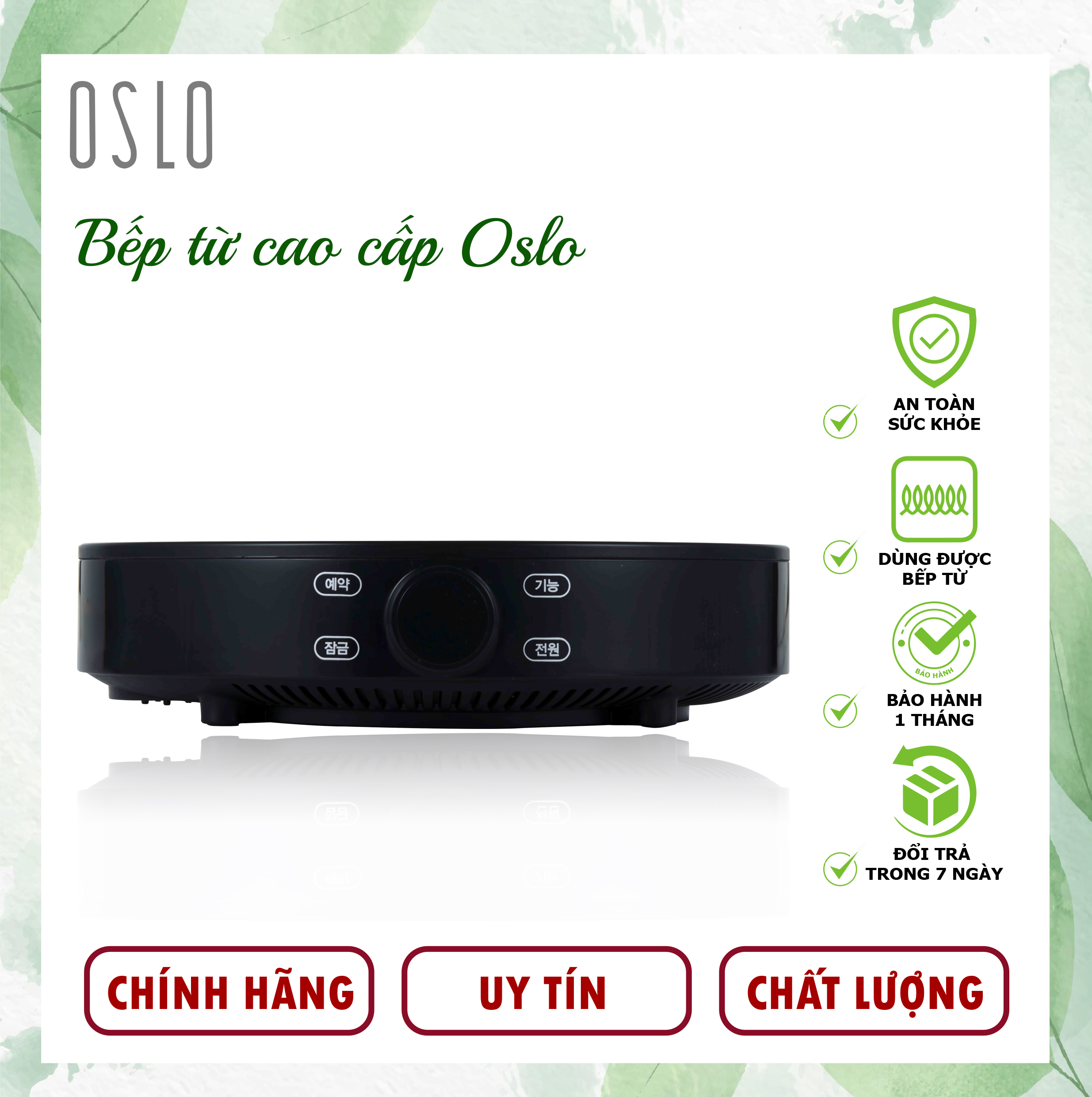 Bếp từ đơn cảm ứng OSLO mã FS-IC002, 2000W,hàng chính hãng, tiết kiệm điện, màu đen sang trọng