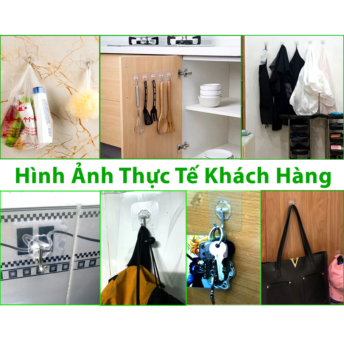 Combo 5 Móc Treo Dán Tường KhoNCC Hàng Chính Hãng - Chịu Lực 5kg - Bề Mặt Mịn Nhẵn Đạt Hiệu Quả Nhất - KhoNCC-MTDT (Màu trắng trong)