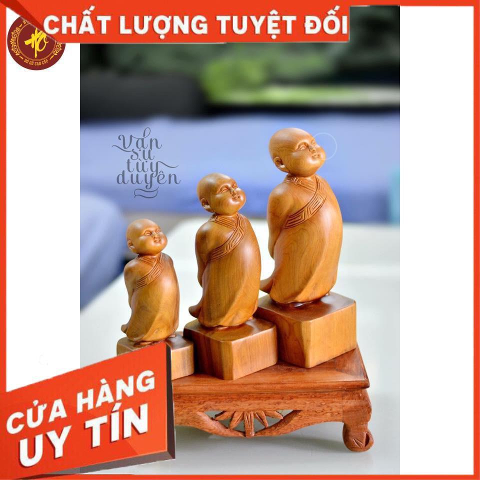 TƯỢNG VẠN SỰ TÙY DUYÊN GỖ BÁCH XANH NGUYÊN KHỐI