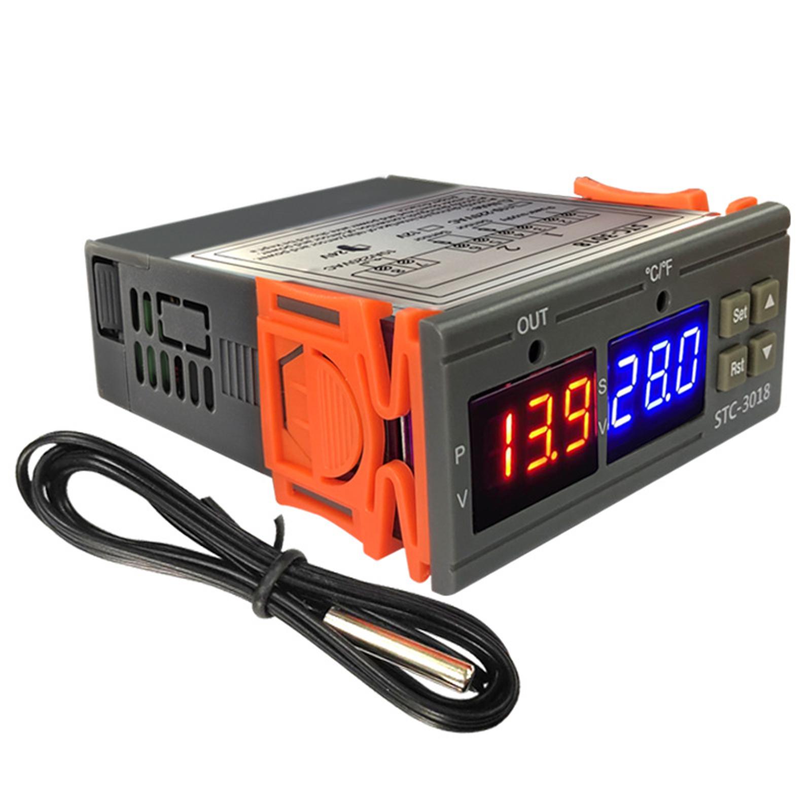 STC-3018 Temperature Controller, Digital LED Display Thermostat, Temperature Control Switch Micro Temperature Control Board Thermostat Sensor