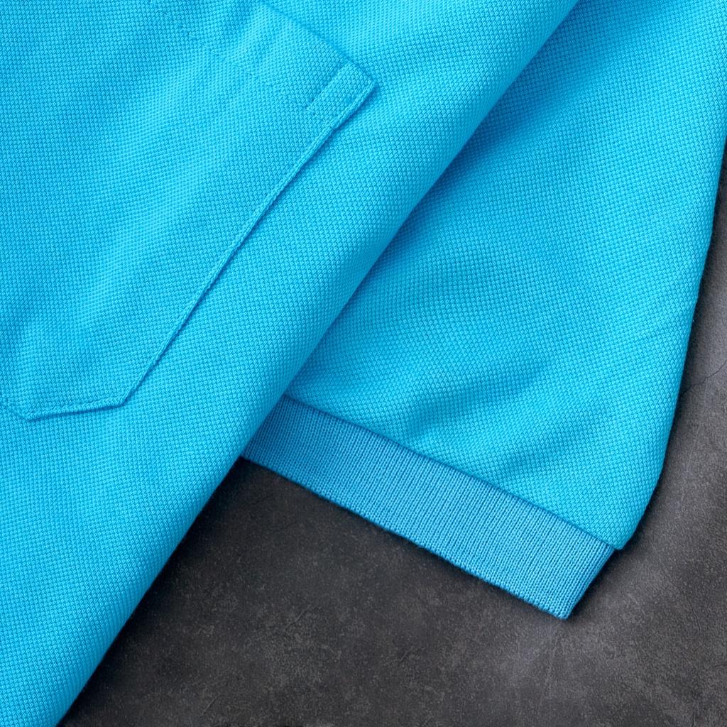 Áo thun Polo Nam cổ bẻ DONA10 thun basic cá sấu cộc tay vải cá sấu cotton đẹp phong cách trẻ trung chuẩn form màu xanh d