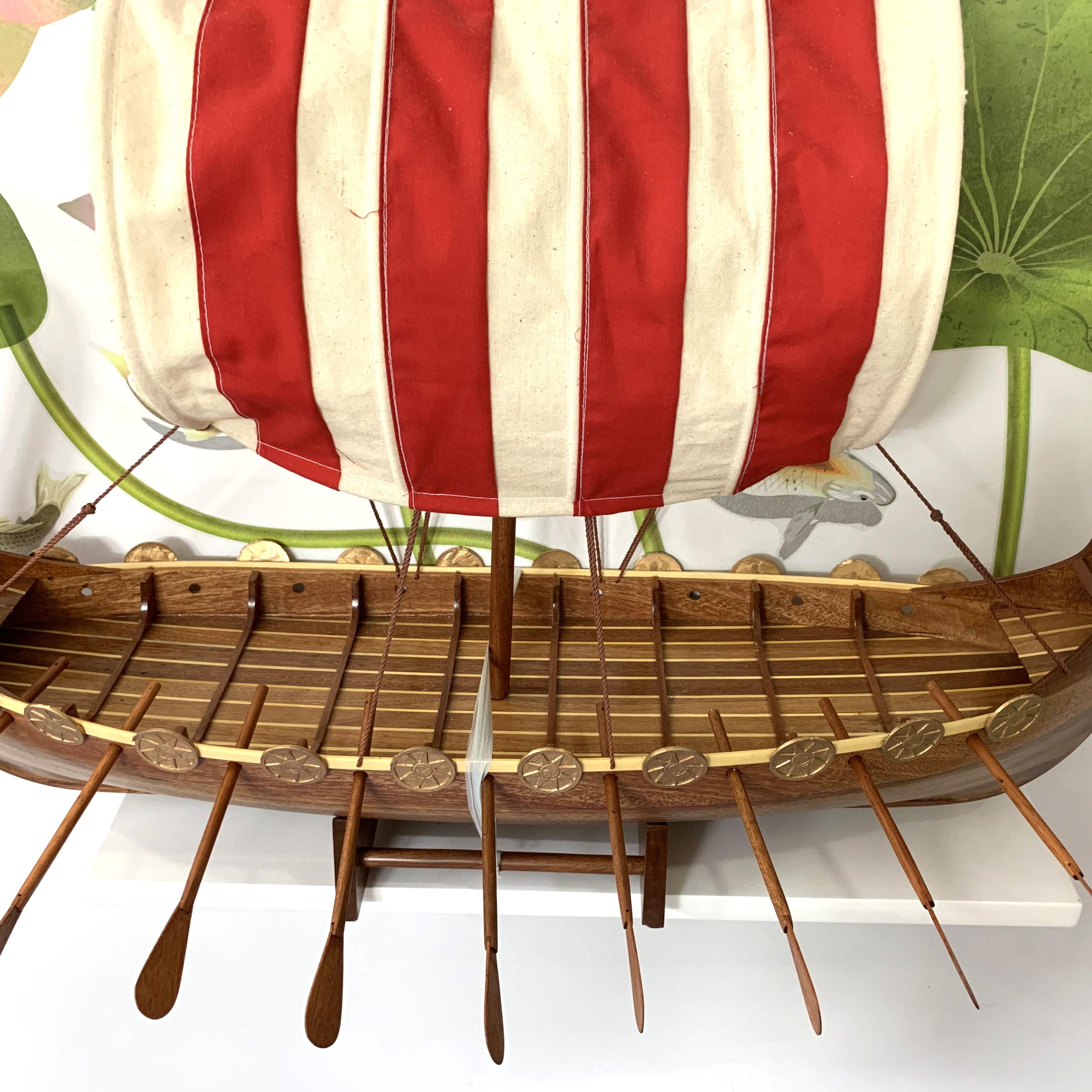 Mô hình tàu thuyền gỗ trang trí tàu Viking Longship - Dài 60cm - Gỗ Tự Nhiên