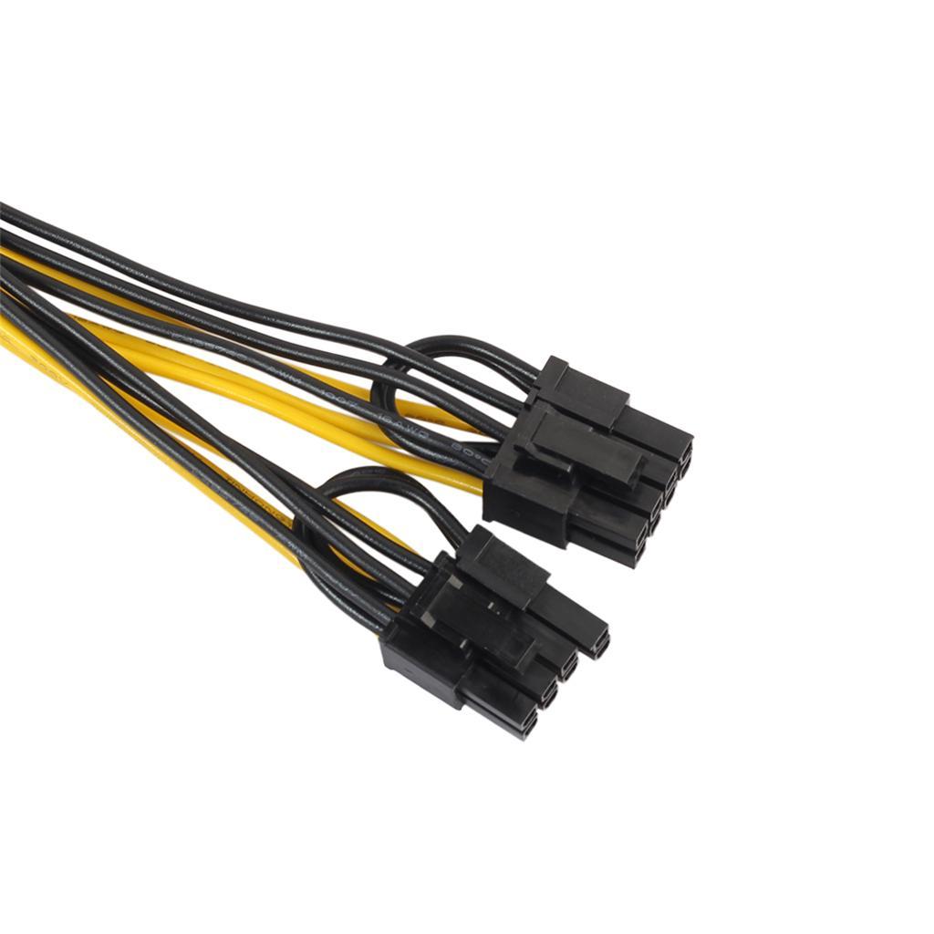 2x PCI-Express 6pin to Dual 8pin Video Card Power Connector Cable
