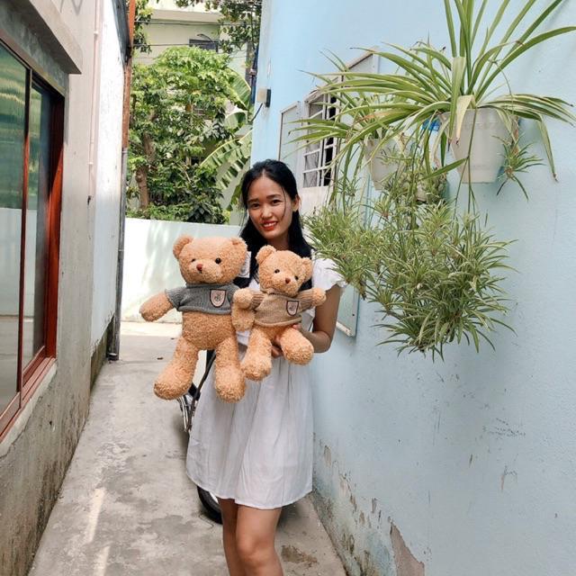 Gấu bông Teddy lông chỉ cao cấp, đủ size, 2 mẫu áo