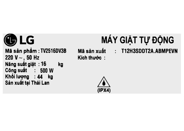Máy giặt LG AI DD Inverter 16 kg TV2516DV3B - Hàng chính hãng - Chỉ giao Hà Nội