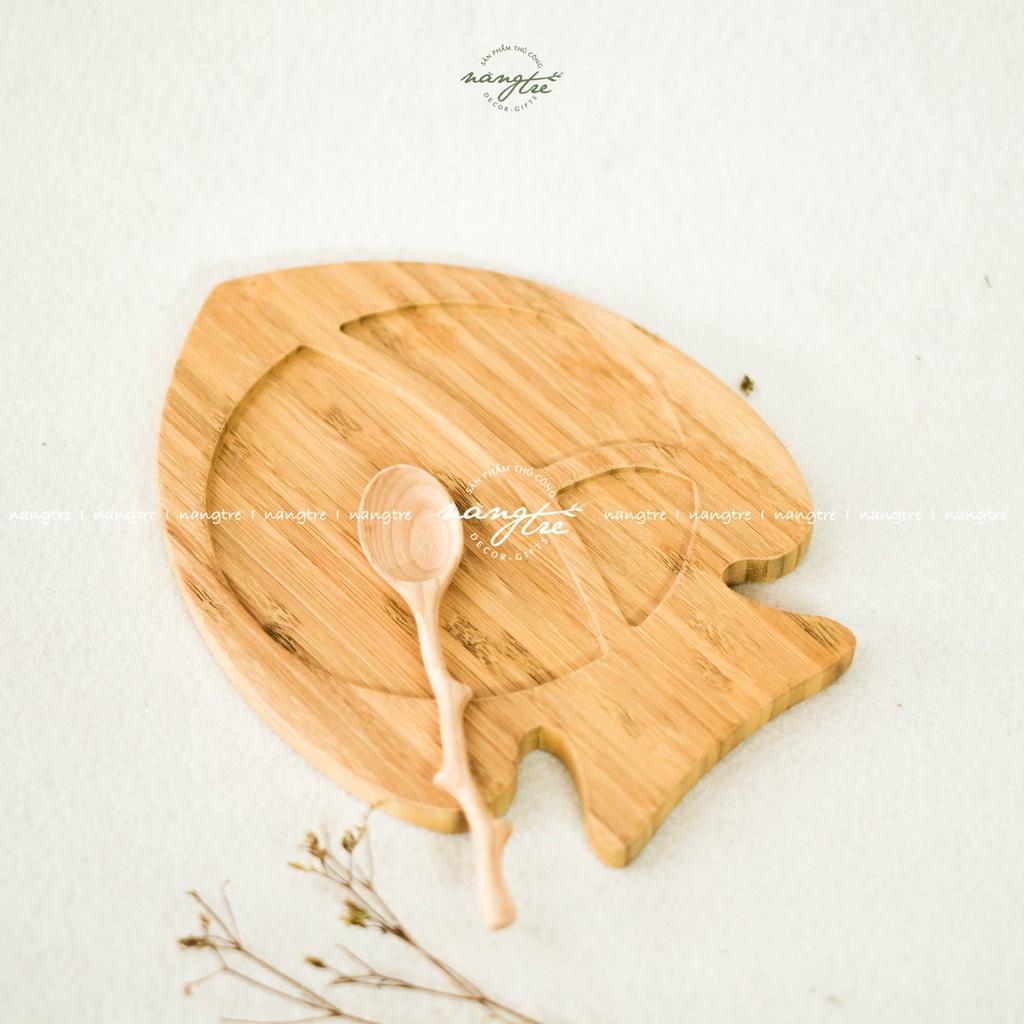 Khay gỗ tre ăn dặm con cá - Khay gỗ tre