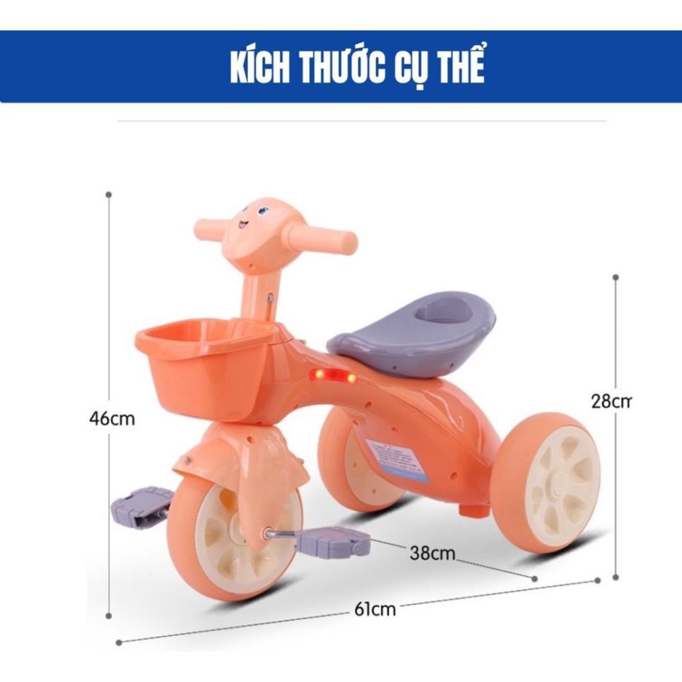 Xe đạp 3 bánh cho bé BabiboKids, xe chòi chân phù hợp cho bé từ 1 đến 5 tuồi có nhạc có đèn chất liệu nhựa an toàn