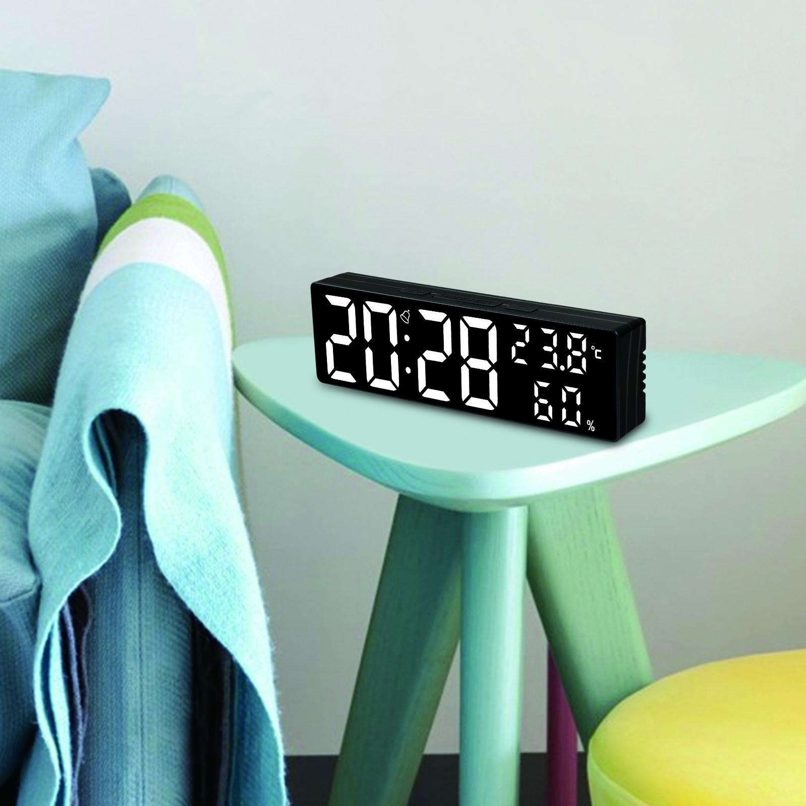 Large Number Digital Clock LED Display Snooze Function for Living Room