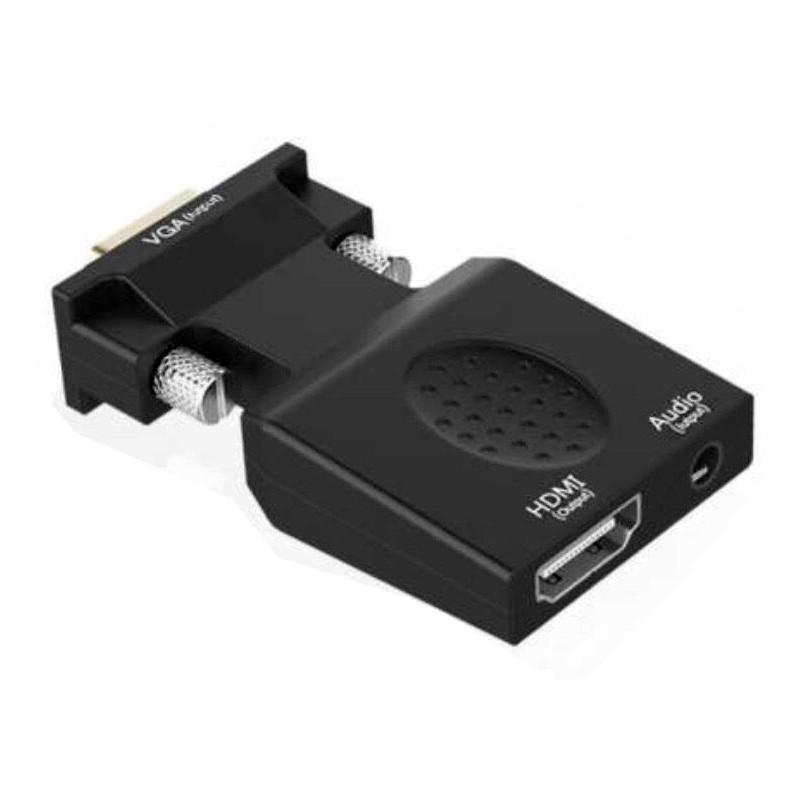 Đầu chuyển tín hiệu từ VGA sang HDMI VS hỗ trợ FullHD - tích hợp cổng âm thanh (Đen)