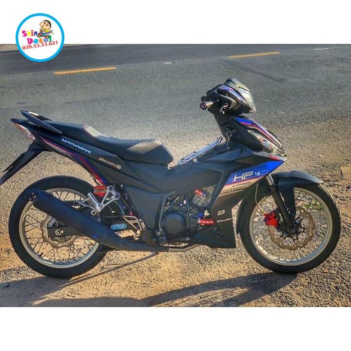 Tem xe winner hp4 crom xanh đen