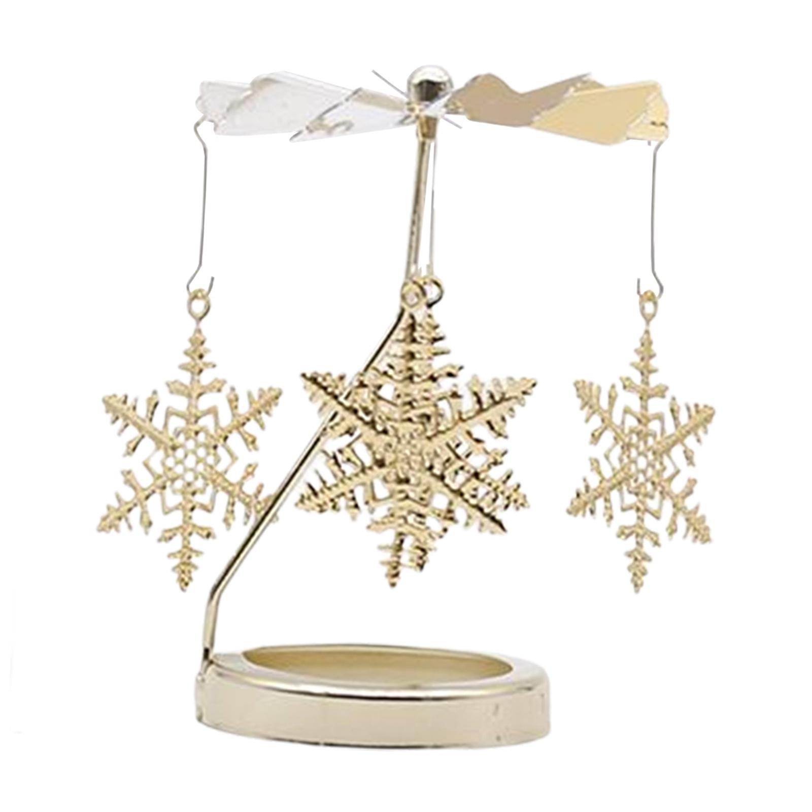 2x Rotating Candlestick Metal Tea Light Candle Holder for Fireplace Decor