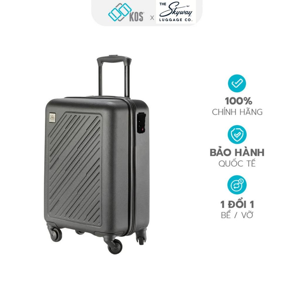 Vali du lịch Skyway Camano size 20/24/28 inch, nhựa cứng ABS, Thương hiệu Mỹ, 1 đổi 1 bể vỡ - White (Trắng)