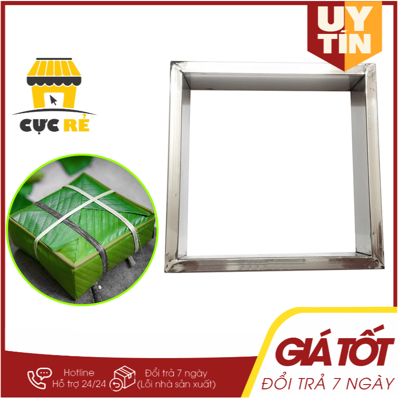 Khuôn Bánh Chưng Inox, Khuôn Gói Bánh Trưng Vuông Inox Siêu Bền Tiện Lợi