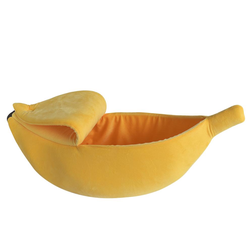 Giường Nhà cho Cún Con di động hình quả chuối có Đệm Cũi