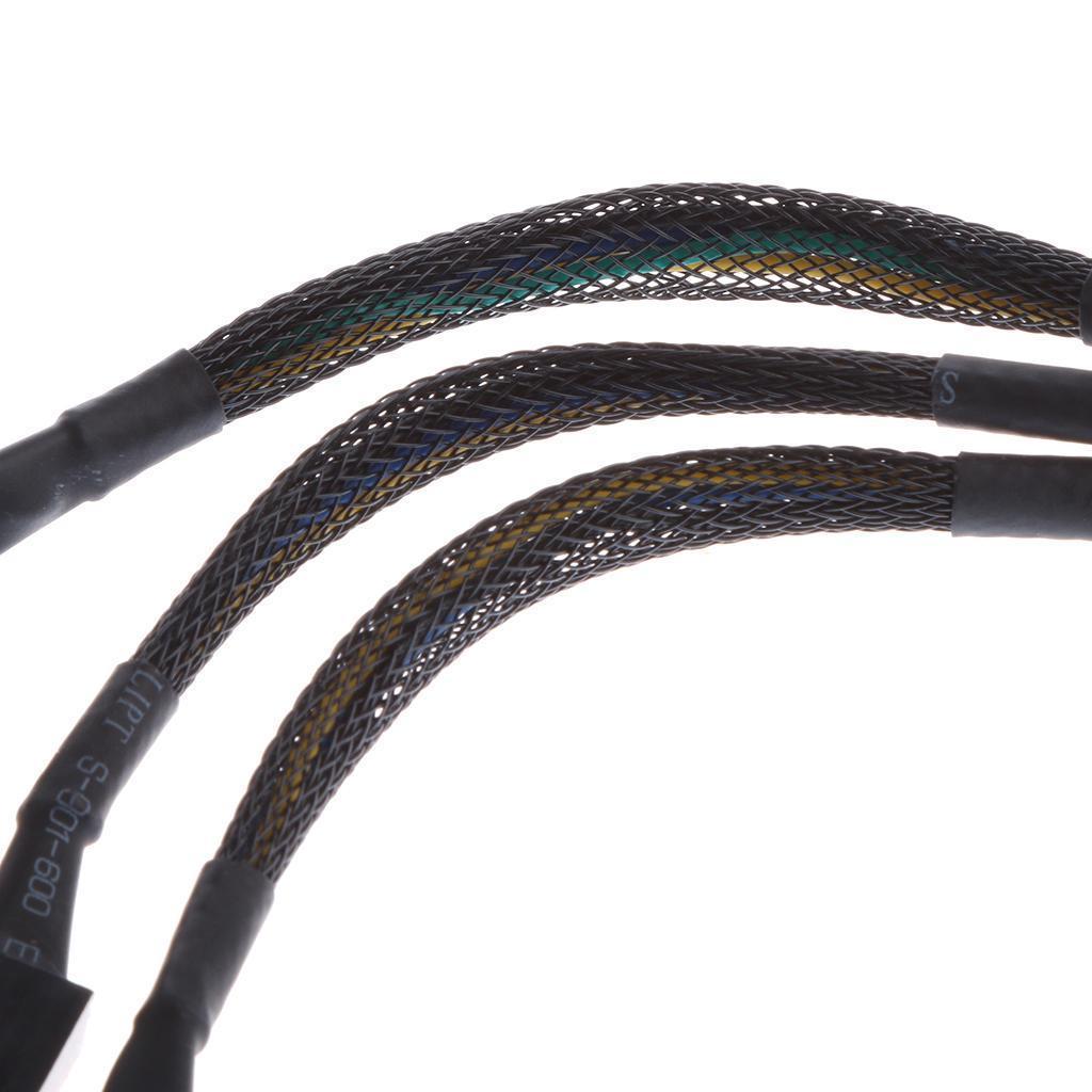 15cm PWM 3/4 pin 3 ways Y Splitter PC Fan Power Cable Cord Black Sleeved