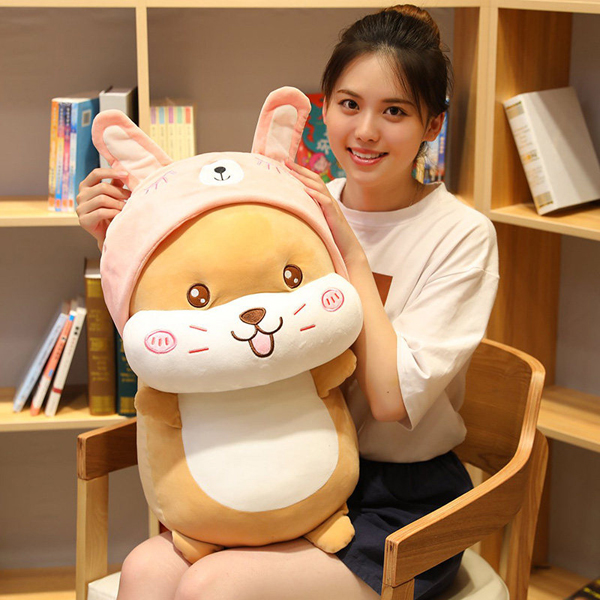 Gấu Bông Chuột Hamster Cosplay (45 cm) Gb96 + Tặng 1 Hộp Đựng Mắt Kính Có Móc Treo