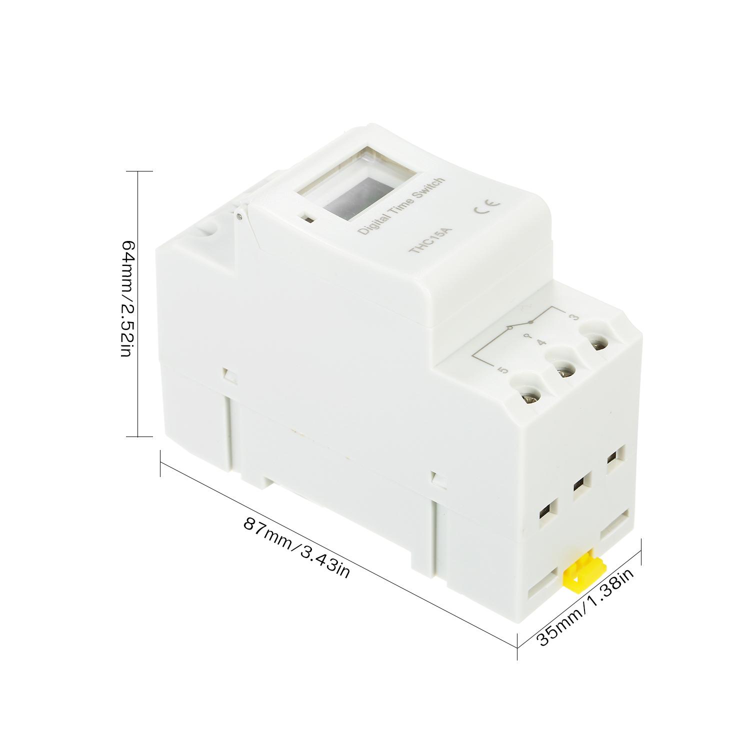 THC15A Digital LCD Power Programmable Timer Switch Relay 16A Amp Electronic Weekly 7 Days 16 On & Off Relay Timer