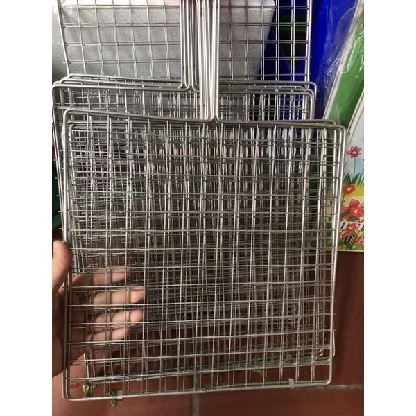 Vỉ nướng, phên nướng thịt bằng inox không rỉ kích thước 30cm x 30cm dày, độ bền cao