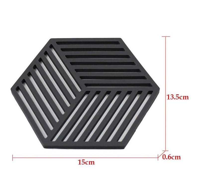 5 Miếng lót nồi silicon chịu nhiệt tốt hình lục giác chống trượt thân thiện với môi trường -giao màu ngẫu nhiên