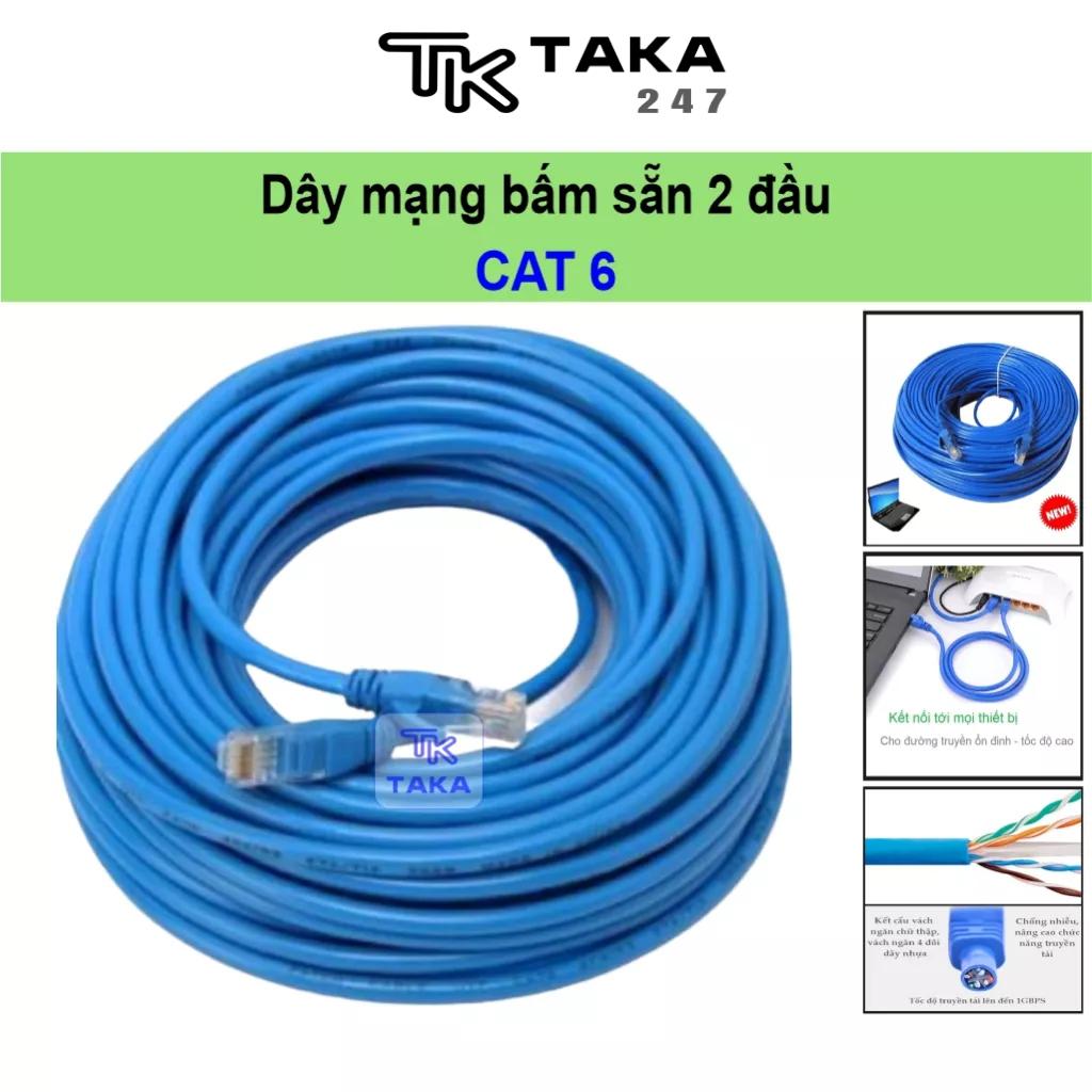 Dây mạng cat6 bấm sẵn 2 đầu 10M 15M 20M 25M 30M 35M 40M 45M 50M - dây cáp mạng lan chính hãƞg