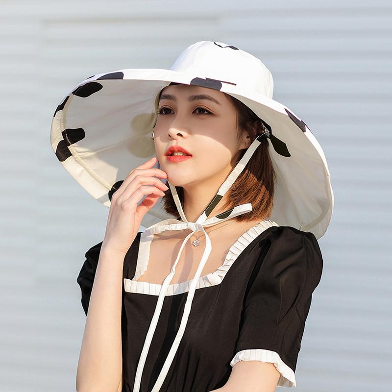 Chất Lượng Cao Phụ Nữ Mùa Hè Thời Trang Siêu Lớn Rộng Vành Đi Biển Người Cá Nắp Gấp Gọn Chống Tia UV Chống Nón Chống Nắng Xô