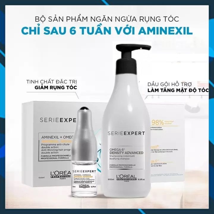 Dầu gội ngăn ngừa rụng tóc L'oreal Serie Expert Omega 6 Density Advanced Bodifying 500ml