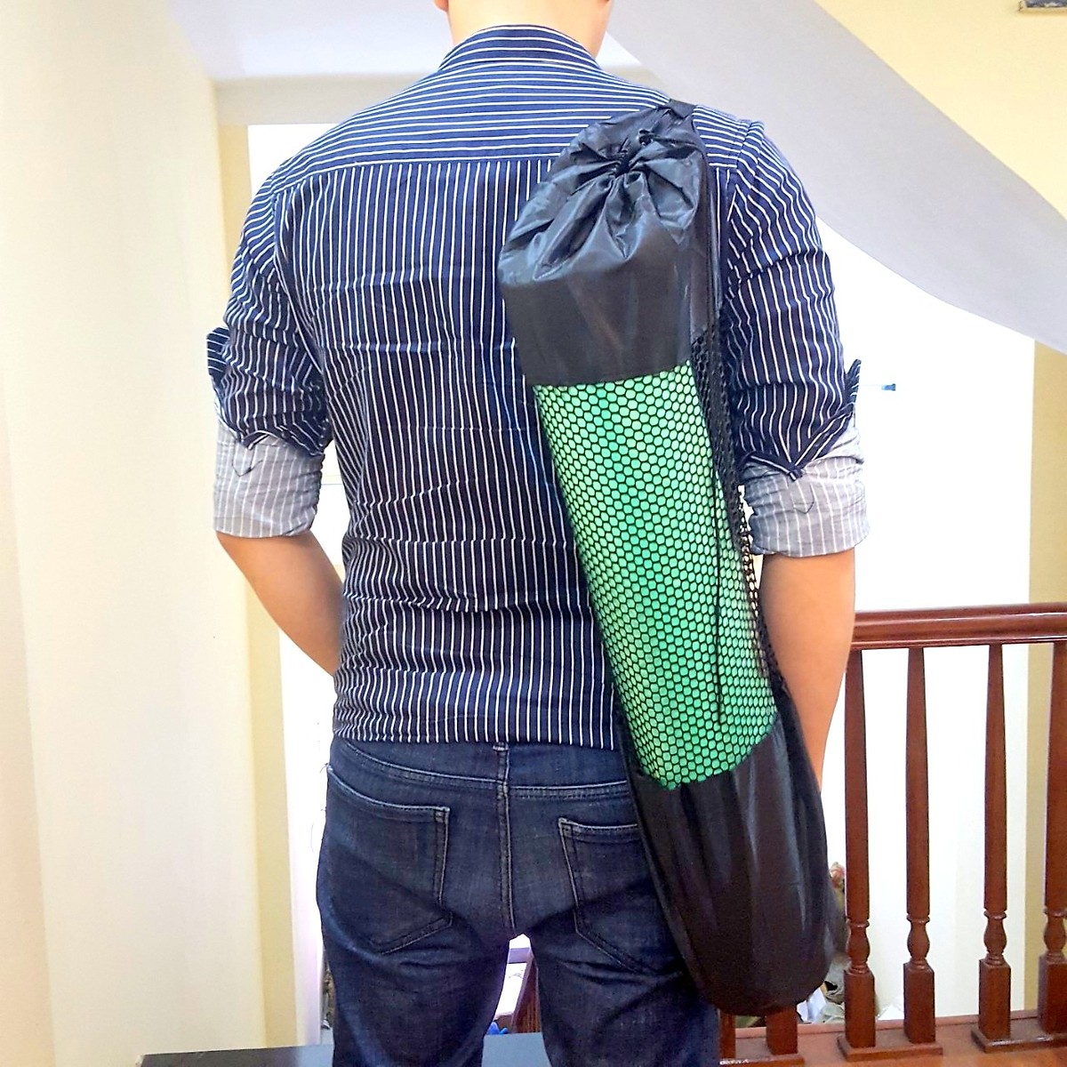 Thảm Yoga Định Tuyến TPE 2 Lớp Cao Cấp Amalife + Bao Thảm + Dây Buộc