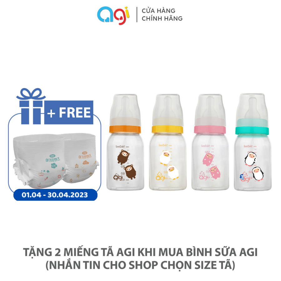 Bình sữa cổ hẹp PP Agi 140ml