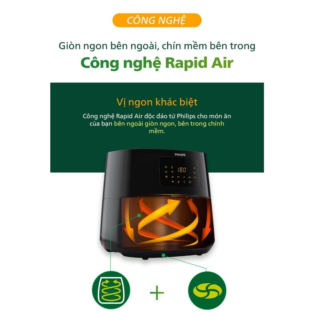 Nồi Chiên Không Dầu Philips HD9280/90 6.2 lít, Đa dạng chế độ nấu, chiên vàng giòn - Hàng chính hãng