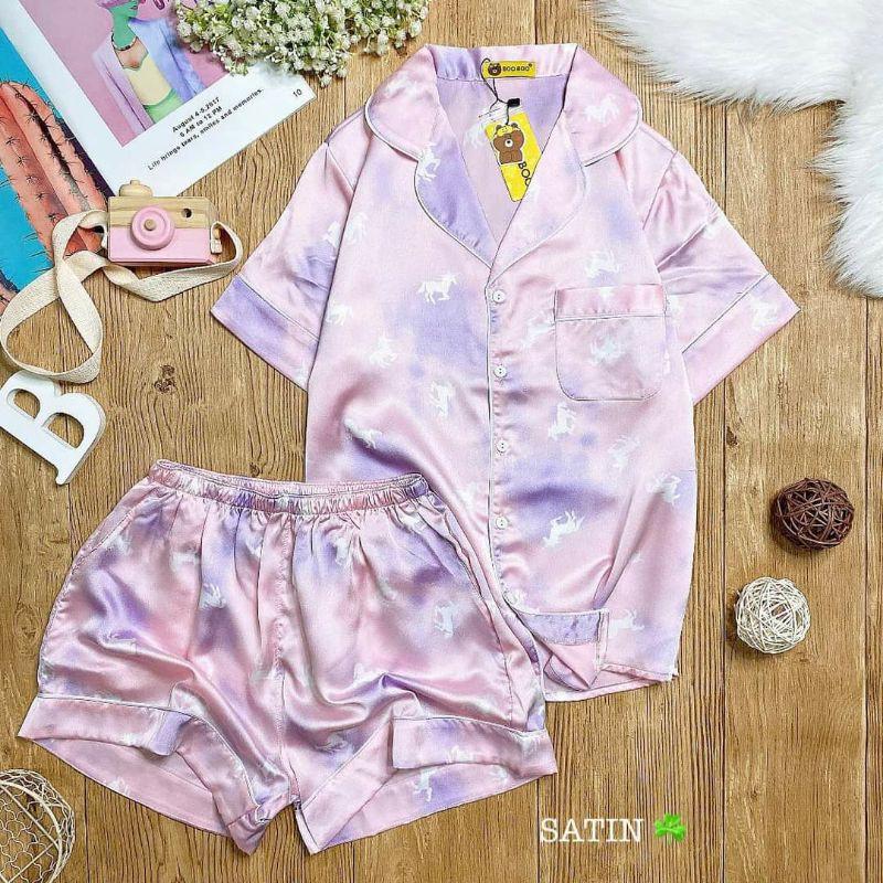 Bộ pijama satin đùi, tnqd, tdqd freesize 40 - 58kg
