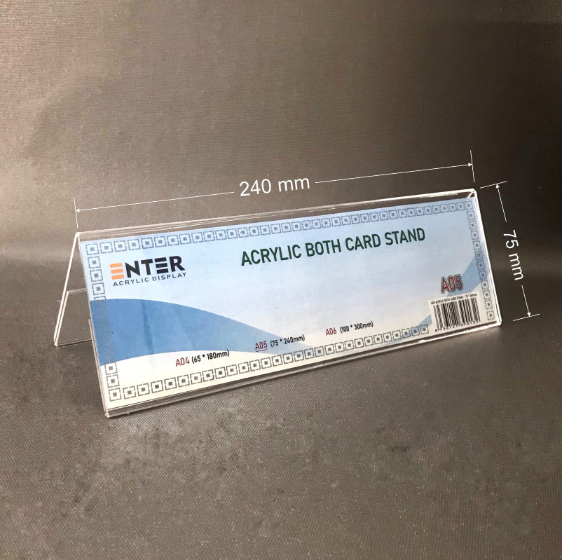 Biển chức danh, Bảng tên để bàn, Kệ mica chức vụ 2 mặt Enter A05 240x75mm trung (20)