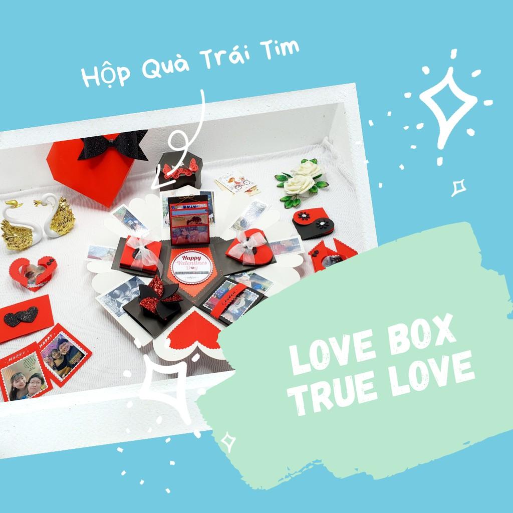 Hộp Quà Trái Tim - LOVE BOX TRUE LOVE (19.5x19.5x13cm) 100% Handmade