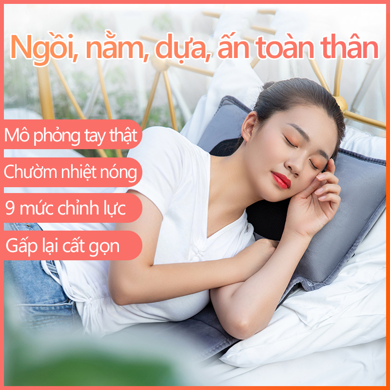 Đệm massage máy mát xa thông minh có thể nằm ngồi tựa lưng có chườm nóng