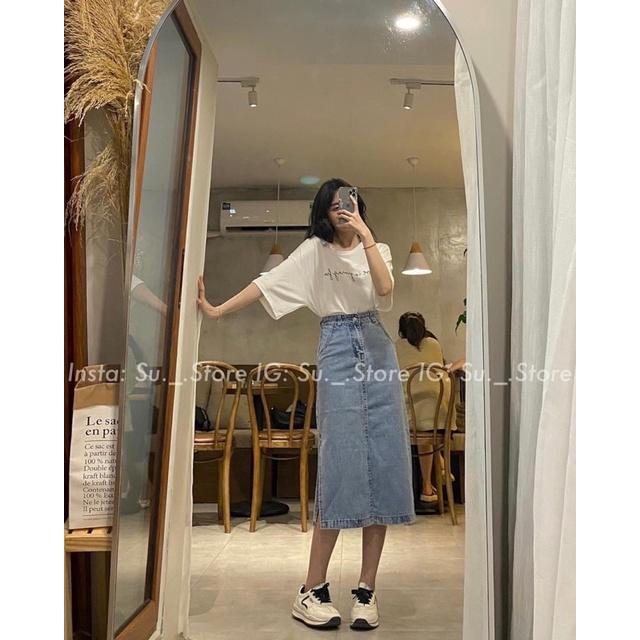 CHÂN VÁY JEANS DENIM XẺ SƯỜN TRÁI #926