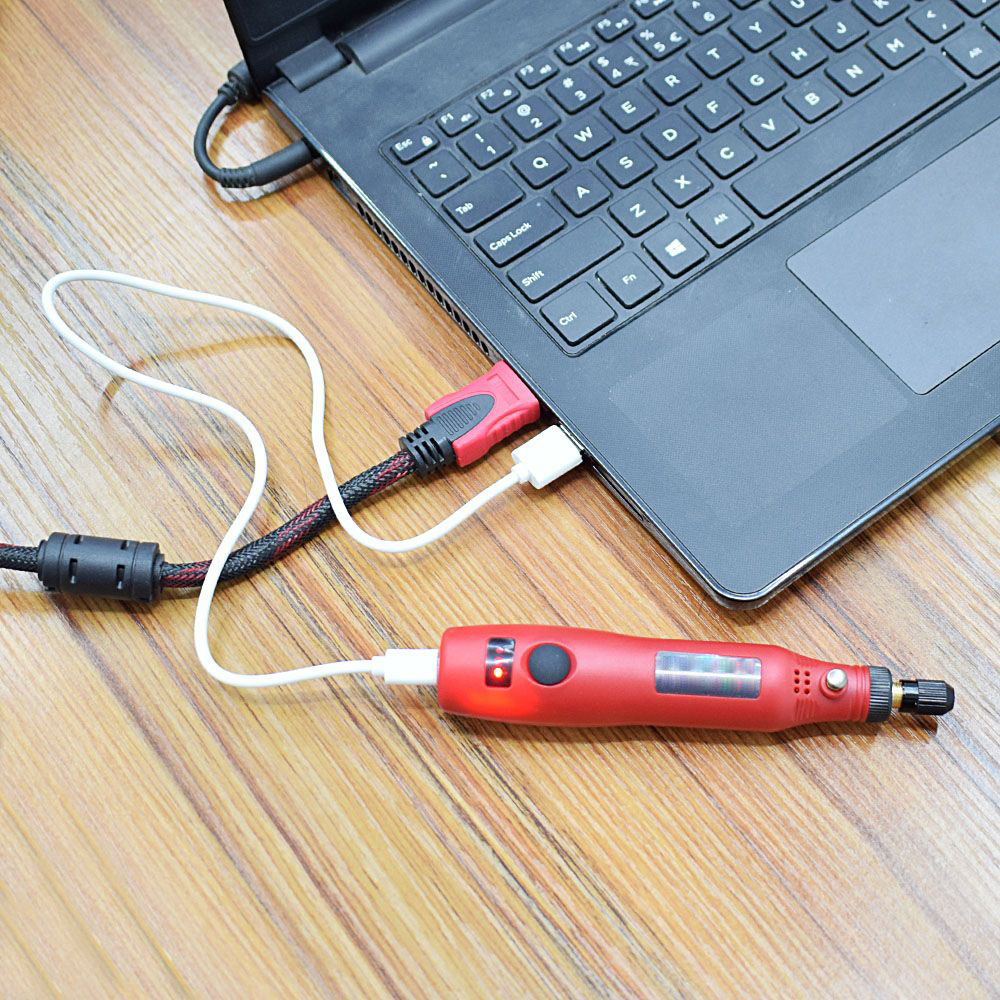 Máy Mài Chạm Khắc Gỗ Mini Cầm Tay Cao Cấp Có Sạc Điện USB 5V 10W 3 Tốc Độ Không Dây Đa Năng Tặng Kèm Bộ Phụ Kiện 25 Chi Tiết Mài Chạm Khắc Mai Lee