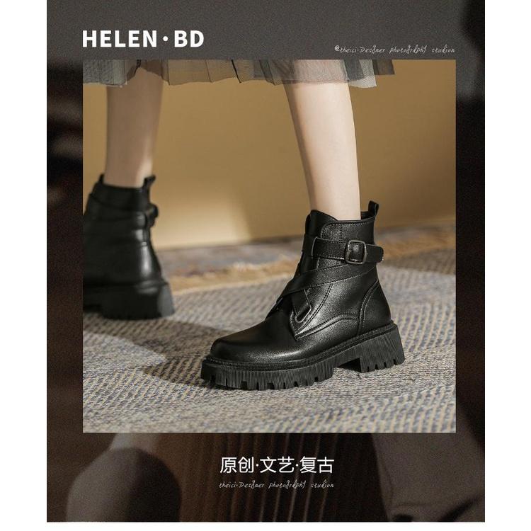 Martin boots women's British style 2021 new autumn and winter fashion versatile thin single boots women with plush thick soled short boots women