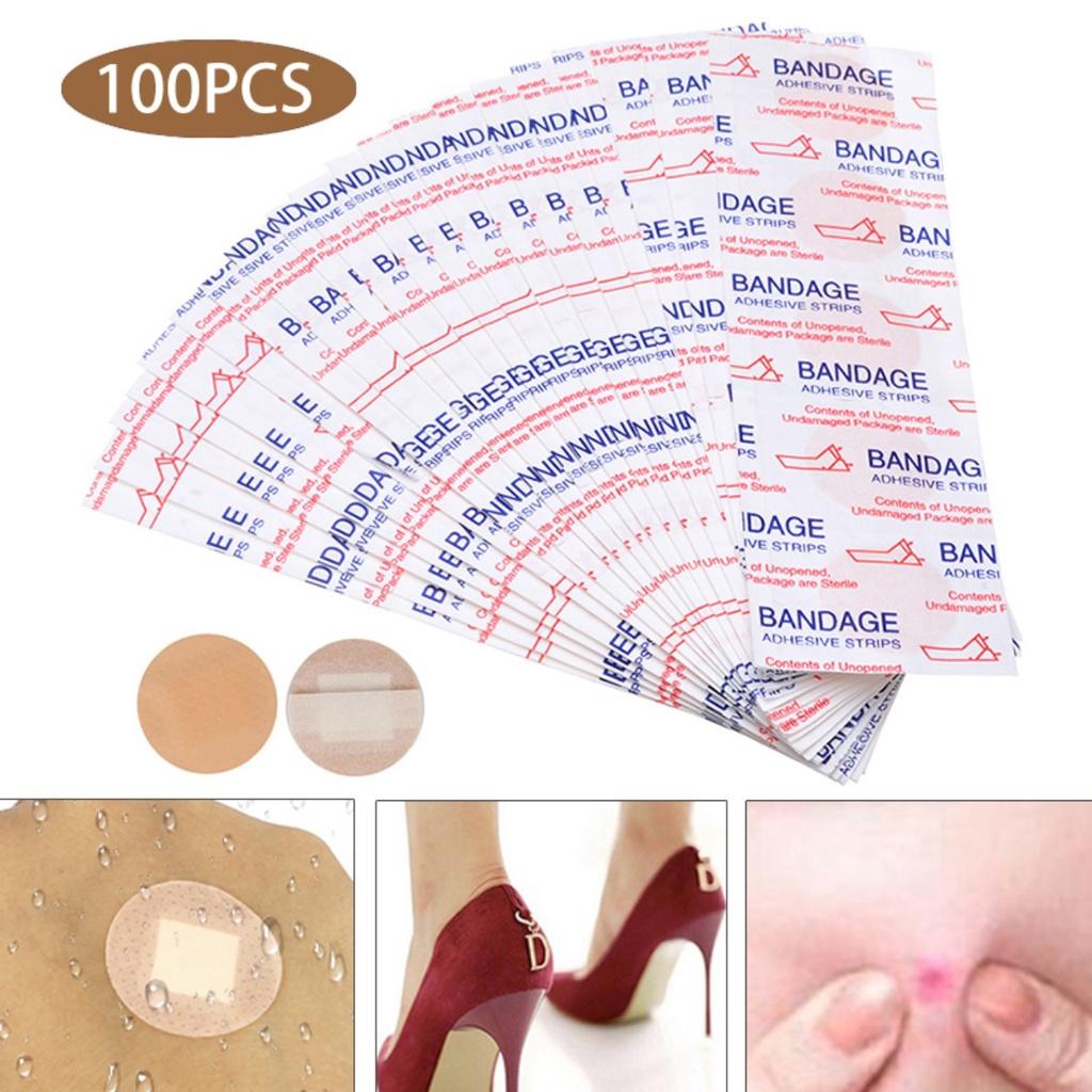 Set 100 miếng dán cấy chỉ tròn Bandage .Băng keo cá nhân tròn mini đa năng chống nước tiện dụng