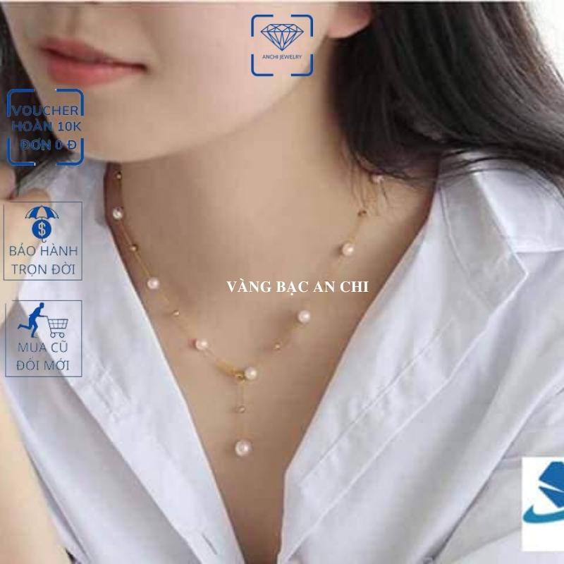 Dây chuyền bạc mạ vàng mix trai ngọt bi bạc cute sang chảnh, trang sức Anchi jewelry