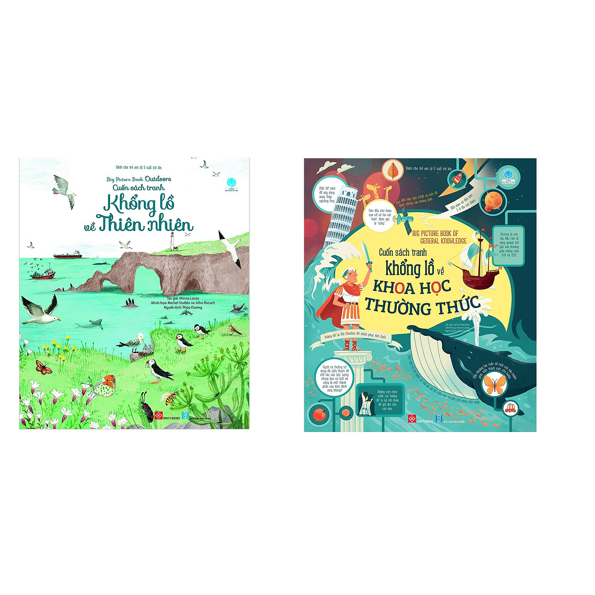 Combo 2 cuốn sách cùng bạn khám phá thế giới:  Big Picture Book of General Knowledge - Cuốn sách tranh khổng lồ về khoa học thường thức +  Cuốn sách tranh khổng lồ về thiên nhiên