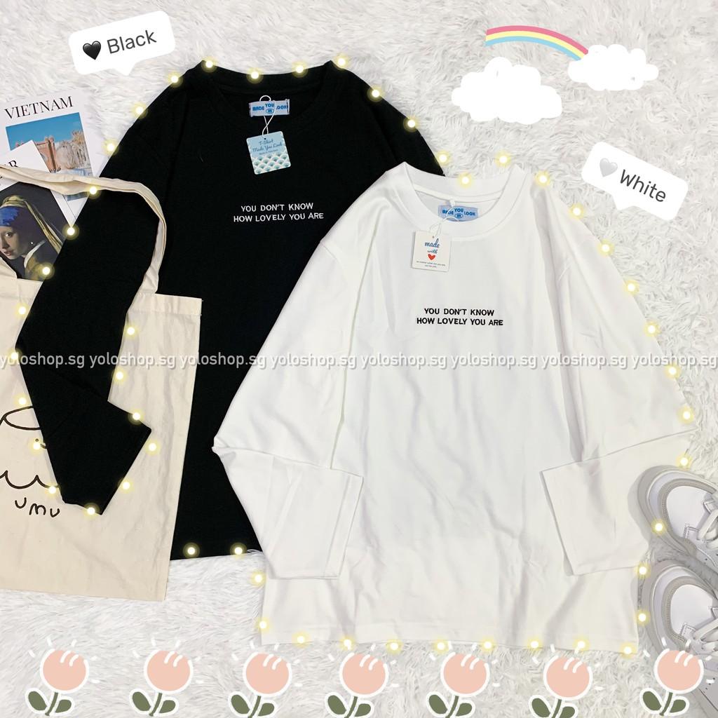 Áo Thun Tay Dài THÊU Unisex Form Rộng YOU DON'T KNOW