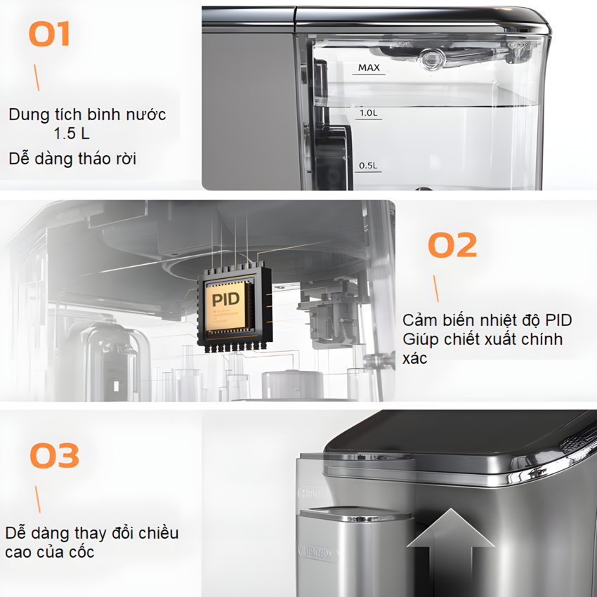 Máy pha cà phê tự động chuyên nghiệp, dùng cho quán cà phê, nhà hàng và khách sạn HiBREW H16 - Hàng Nhập Khẩu
