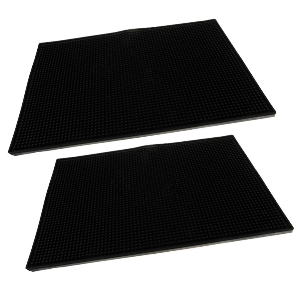 2X Cao Su Thanh Dịch Vụ Thảm Không Thấm Nước Thanh Thảm Cocktail Cốc Coaster Dụng Cụ 30X45 Cm