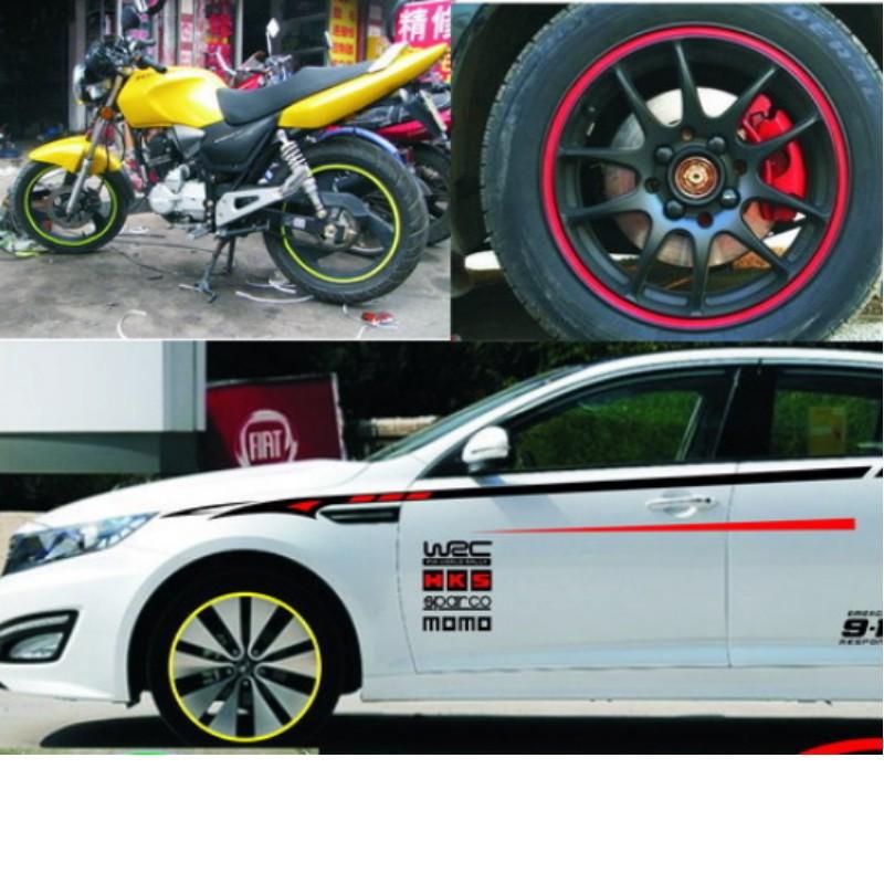 ️️ Bộ decal phản quang dán mâm xe máy, ô tô